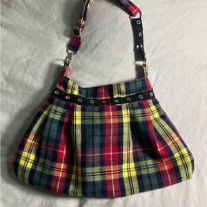 y2k plaid shoulder bag